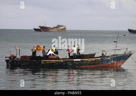 La pêche dans l'Océan Indien près de l'île de Zanzibar Banque D'Images