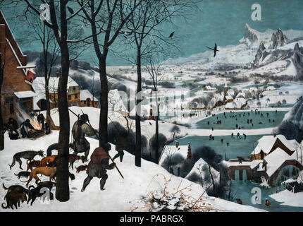 PIETER BRUEGEL L'ANCIEN (1525/1530-1569) LES CHASSEURS DANS LA NEIGE [HIVER] (1565) Kunsthistorisches Museum de Vienne Autriche Banque D'Images