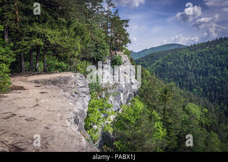 Vue de Tomasovsky view point d'observation sur le côté gauche de la vallée de la rivière Hornad dans le parc national du Paradis slovaque, Slovaquie Banque D'Images