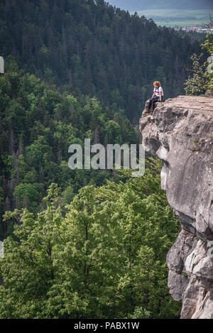 Tomasovsky view point d'observation sur le côté gauche de la vallée de la rivière Hornad dans le parc national du Paradis slovaque, Slovaquie Banque D'Images