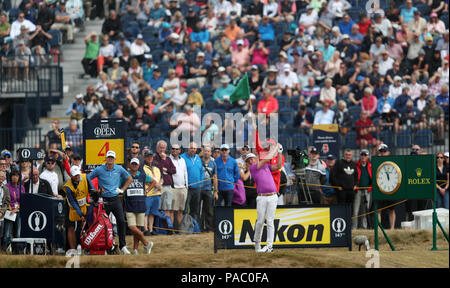 L'Australie Cameron Smith tees au large de la 4e au cours de la troisième journée de l'Open Championship 2018 à Carnoustie Golf Links, Angus. Banque D'Images