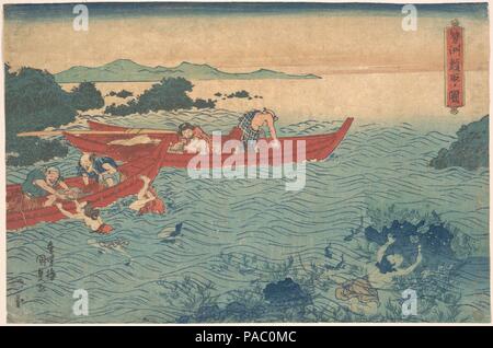 Seishu Awabi-tori no Zu. Artiste : Utagawa Kunisada (1786-1865), Japonais. Culture : le Japon. Dimensions : 9 x 14 3/8 à 15/32. (24,1 x 36,5 cm). Date : ca. 1840. Musée : Metropolitan Museum of Art, New York, USA. Banque D'Images