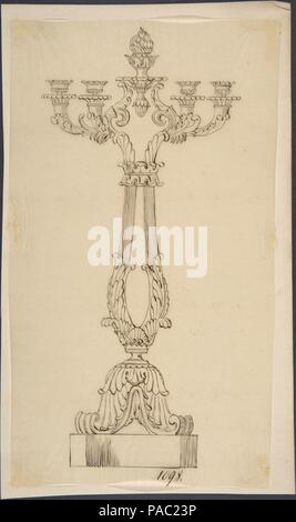 Conception pour un candélabre. Artiste : Anonymous, le français, 19e siècle. Fiche technique : Dimensions : 8 7/8 x 5 3/16 in. (22,5 x 13,2 cm). Date : du 19e siècle. Musée : Metropolitan Museum of Art, New York, USA. Banque D'Images