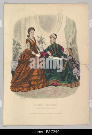 No 51 de la mode illustrée. Artiste : Adèle-Anaïs Toudouze (français, Paris 1822-1899 Paris). Fiche technique : Dimensions : 14 7/8 x 10 9/16 in. (37,8 x 26,9 cm). Date : 1869. Musée : Metropolitan Museum of Art, New York, USA. Banque D'Images