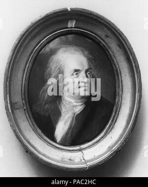 Portrait de la plaque de Benjamin Franklin. Artiste : Jacques Thouron après. Dimensions : 3 7/8 x 2 7/8 in. (9,8 x 7,3 cm). Date : 1776-1883. Musée : Metropolitan Museum of Art, New York, USA. Banque D'Images