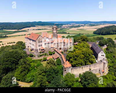 Vue aérienne, château Ronneburg, communauté Ronneburg, Main-Kinzig-Kreis. Wetterau, Hesse, Allemagne Banque D'Images