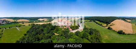 Vue aérienne, château Ronneburg, communauté Ronneburg, Main-Kinzig-Kreis, Wetterau, Hesse, Allemagne Banque D'Images