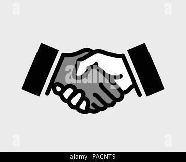 Poignée de main, symbole de la solidarité ou de l'affaire. Télévision 8 EPS vecteur, isolé sur fond blanc. Les mains peuvent facilement être colorés indépendamment les uns des autres. Illustration de Vecteur