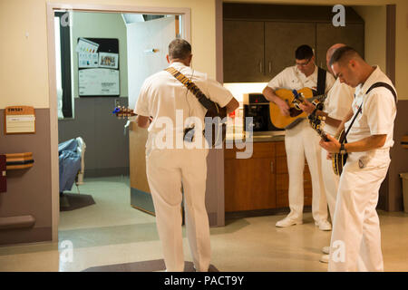 ASHEVILLE, N.C. (18 août 2017) La U.S. Navy Band Country bluegrass actuel ensemble se produit pour les patients, les familles et le personnel de la Charles George VA Medical Center de Asheville, Caroline du Nord. Le groupe fait une tournée de cinq jours de la Virginie et de la Caroline du Nord. Banque D'Images