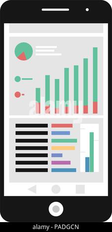 L'icône mobile analytics sur un fond blanc Illustration de Vecteur