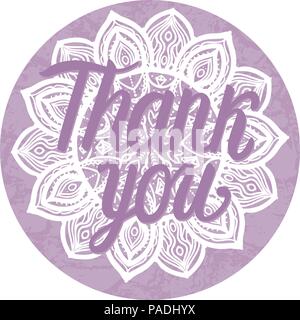 Carte de remerciement. Vector illustration sur l'ornement. châssis mandala rond Illustration de Vecteur