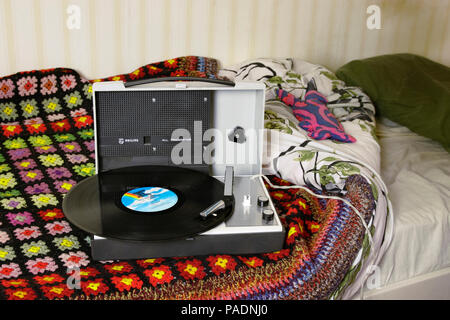 Record Player avec enregistrement dans une chambre Banque D'Images