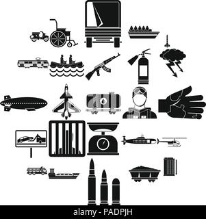Faire glisser les icônes de style simple, jeu Illustration de Vecteur