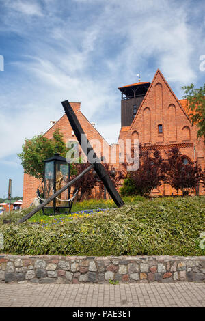 Musée de la pêche à l'hôtel ville, Pologne, situé dans un immeuble historique de l'ancienne Église évangélique de saint Pierre et de Saint Paul à partir de la 15e siècle Banque D'Images