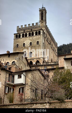 Palais des Consuls à Gubbio. L'Ombrie, Italie Banque D'Images