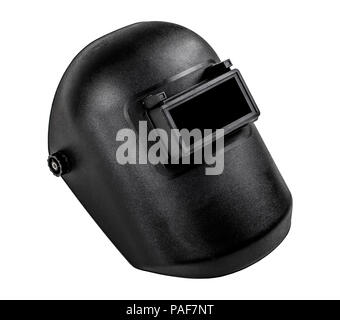 Écran de protection noir photo libre , pour soudage à l'arc électrique, sur fond blanc, isolé Banque D'Images