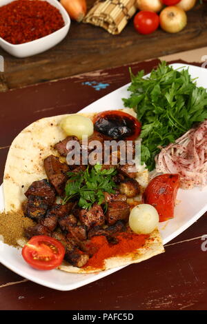 Brochettes de foie Kebab Sish Banque D'Images