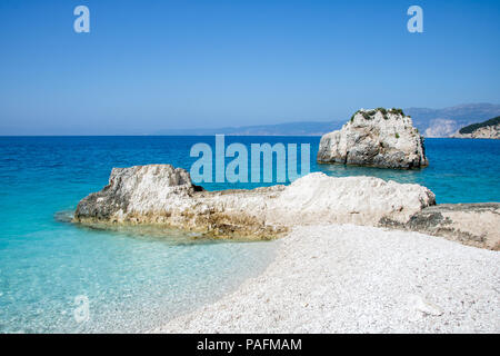 Fteri beach, l'île de Céphalonie (Céphalonie), Grèce Banque D'Images