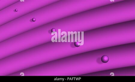 Balle 3D abstract background. lignes roses, des cercles Illustration de Vecteur