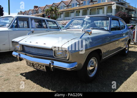 Ford Capri 1600 XL garé automatique sur l'affichage à l'English Riviera Classic Car Show, Paignton, Devon, England, UK Banque D'Images