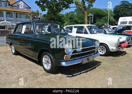 Ford Cortina GT sans rouler sur l'affichage à l'English Riviera Classic Car Show, Paignton, Devon, England, UK Banque D'Images