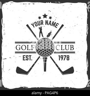 Club de Golf concept avec balle de golf silhouette. Club de golf vecteur badge rétro. Concept pour chemise, imprimer, sceau ou cachet. Typographie design- stock vector Illustration de Vecteur