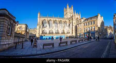 L'Abbaye de Bath sous le soleil d'hivers jour pris à Bath, Avon, Royaume-Uni le 5 janvier 2017 Banque D'Images