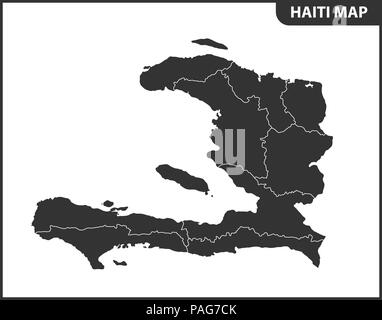 La carte détaillée d'Haïti avec les régions ou états. Division administrative. Illustration de Vecteur