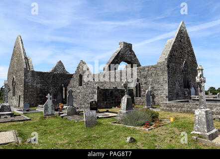 Killmacduagh monastère est une abbaye du 7ème siècle près de la ville de Gort dans le comté de Galway, Irlande. Elle fut le berceau du diocèse d'Kilmacdu Banque D'Images