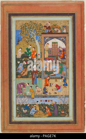 Une scène de l'école by Mir Sayyid Ali, l'Iran, Tabriz, ca. 1540, plus libre. Banque D'Images