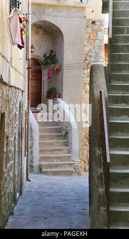 Village ancien "Château" dans l'île de Giglio, archipel Toscane Banque D'Images