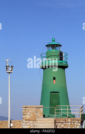 Dans le phare vert l'île de Gilio. Toscane - Italie Banque D'Images