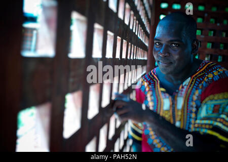 Musicien et Palenquero Andreus Valdes Torres, directeur de la Casa de la Cultura à Palenque. San Basilio de Palenque a été déclaré Chefs-d e Banque D'Images