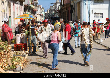 La Havane - Le 26 février : Les Cubains shop dans la rue le 26 février 2011 à La Havane, Cuba. Les marchés de producteurs sont très populaires à Cuba même dans les grandes villes d Banque D'Images