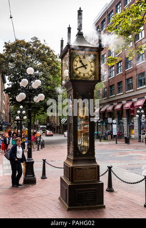 L'horloge à vapeur, Gastown, Vancouver, Colombie-Britannique, Canada, Dimanche 27 Mai, 2018. Banque D'Images