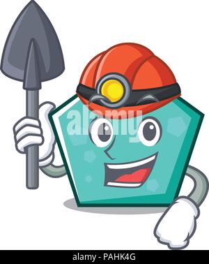 Miner pentagone mascot cartoon style Illustration de Vecteur