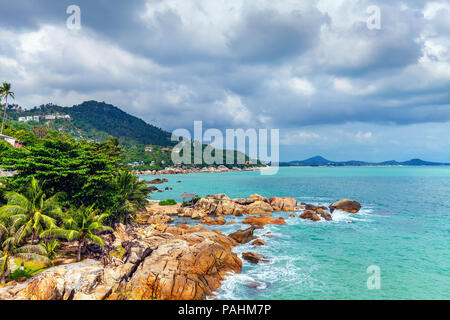 De belles vues sur la côte de Koh Samui en Thaïlande. Banque D'Images