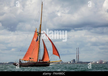 Le pilote français cutter Jolie Brise voiles hors de Dublin Banque D'Images