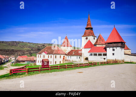 Archita, Roumanie - Eglise fortifiée médiévale de Transylvanie, saxon billet vue. Banque D'Images