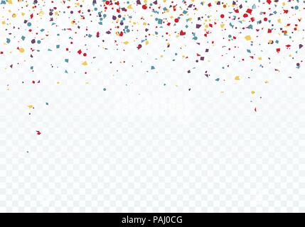 Chute coloré confettis. Haut de la tendance est décoré de confettis. Vector illustration isolé sur fond transparent Illustration de Vecteur