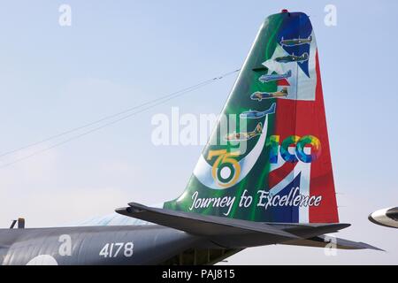 Queue peinte sur un Pakistan Air Force Lockheed C-130E Hercules Banque D'Images