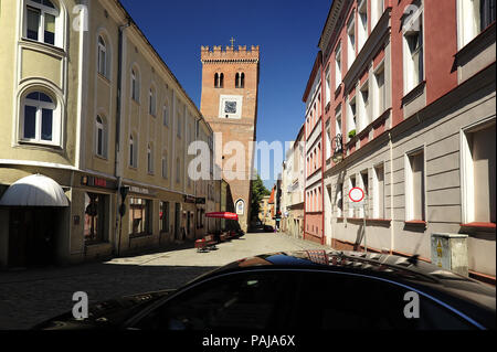 La tour penchée de Ząbkowice Śląskie,Silesian Piza, Ząbkowice Sląskie, Polska, Dolnośląskie, Dolny Sląsk, vieille ville, architecture, historique, Banque D'Images