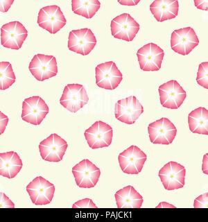 Morning Glory rose fleur sur fond ivoire Beige. Vector Illustration. Illustration de Vecteur