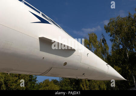 Nez de Concorde de British Airways à l'Aerospatiale BAC Brooklands Museum Banque D'Images