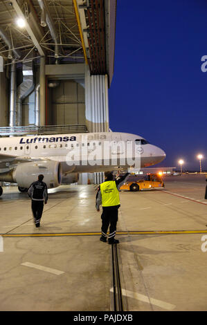 À la cérémonie d'ouverture officielle de la Lufthansa Technik Milan LTMIL les hangars de maintenance le 15 octobre 2009 Banque D'Images