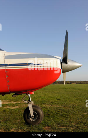 Les hélices de synergie Piper PA-28-181 Cherokee Aviation Archer 3 / III en stationnement sur l'herbe Banque D'Images