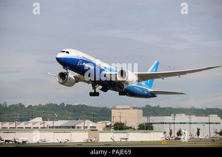 Le premier Boeing 787-8 Dreamliner prototype s'envolent Banque D'Images