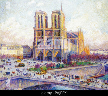 Maximilien Luce - Notre Dame De Paris Vue du quai Saint Michel Banque D'Images