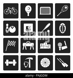 Simple noir de sport et d'outils icônes - vector icon set Illustration de Vecteur