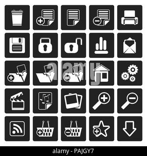Simple et réaliste noir 25 icônes Internet détaillés - Vector Icon Set Illustration de Vecteur